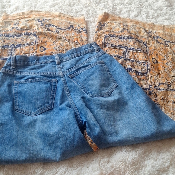 We The Free Vintage Paisley Wide Leg with Denim Panels Size 24 - Picture 2 of 7